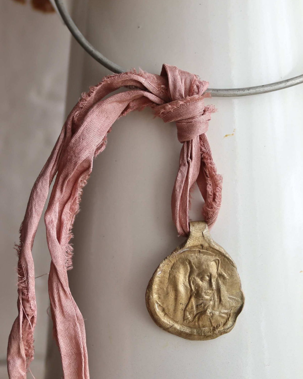 Our Lady of Solitude Pendant - gold-colored brass