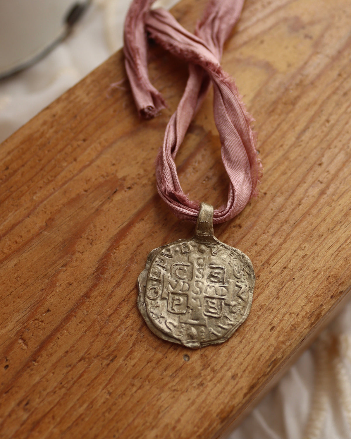 St Benedict Cross Pendant - Gold Plated Brass