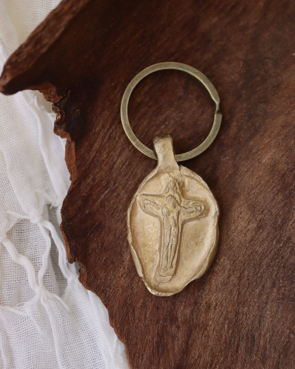 Cruz de Schoenstatt Llavero - Latón dorado