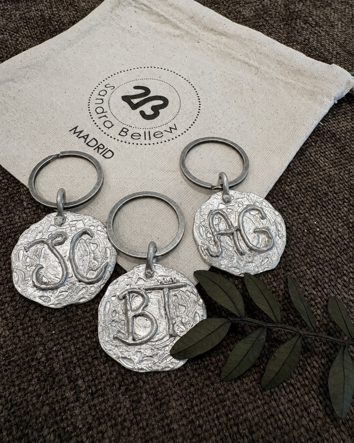 Llavero con 2 Iniciales - Plata
