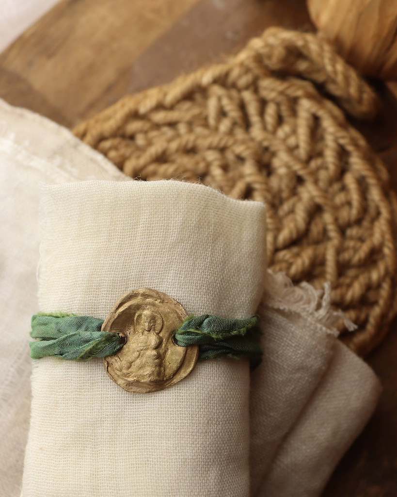 Virgen de la Mercè pulsera - Latón dorado