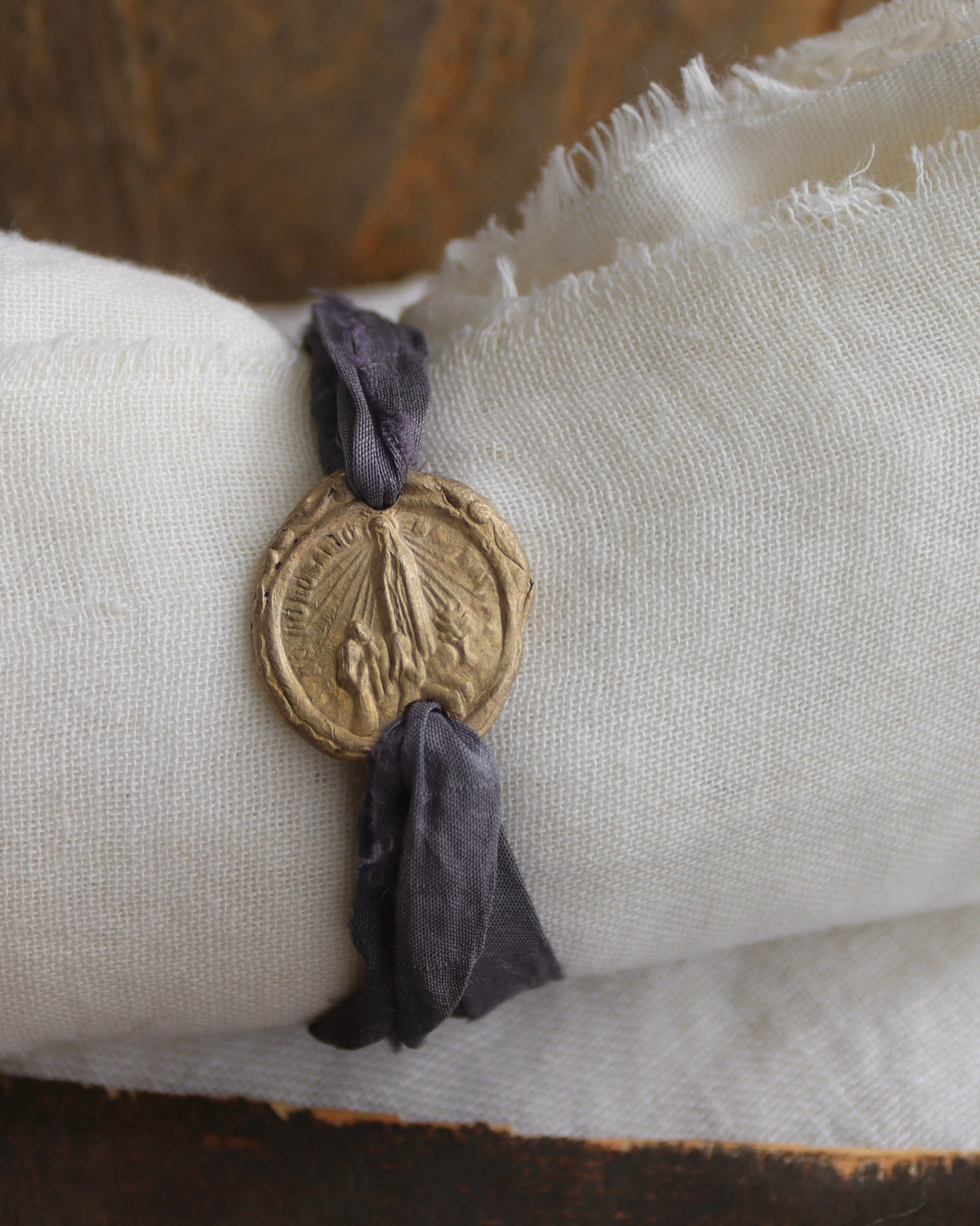 Virgen de Fátima Pulsera - Latón dorado