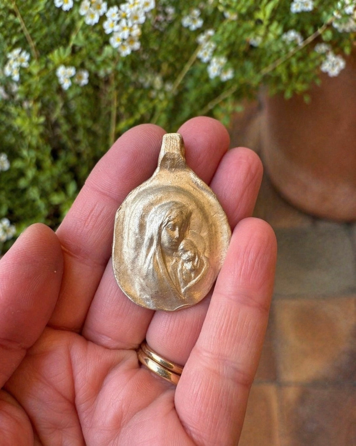 Divine Maternity Pendant - Gold Plated Brass