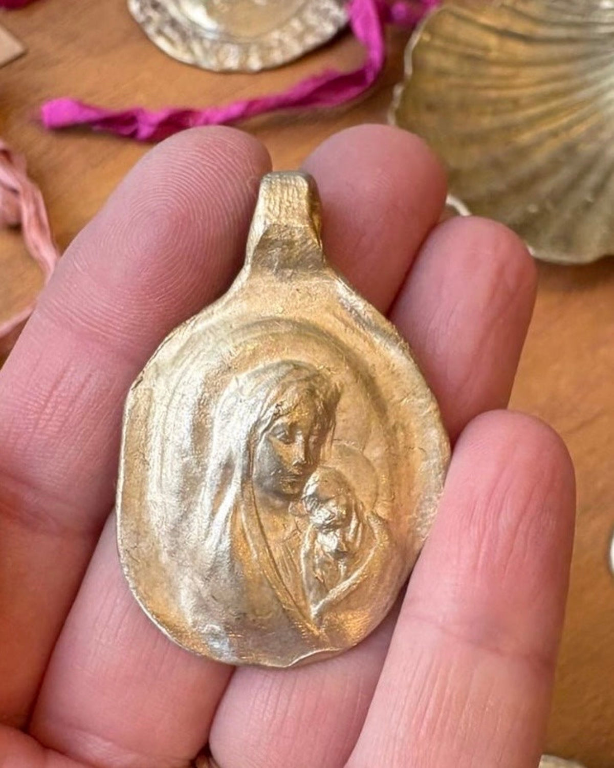 Divine Maternity Pendant - Gold Plated Brass