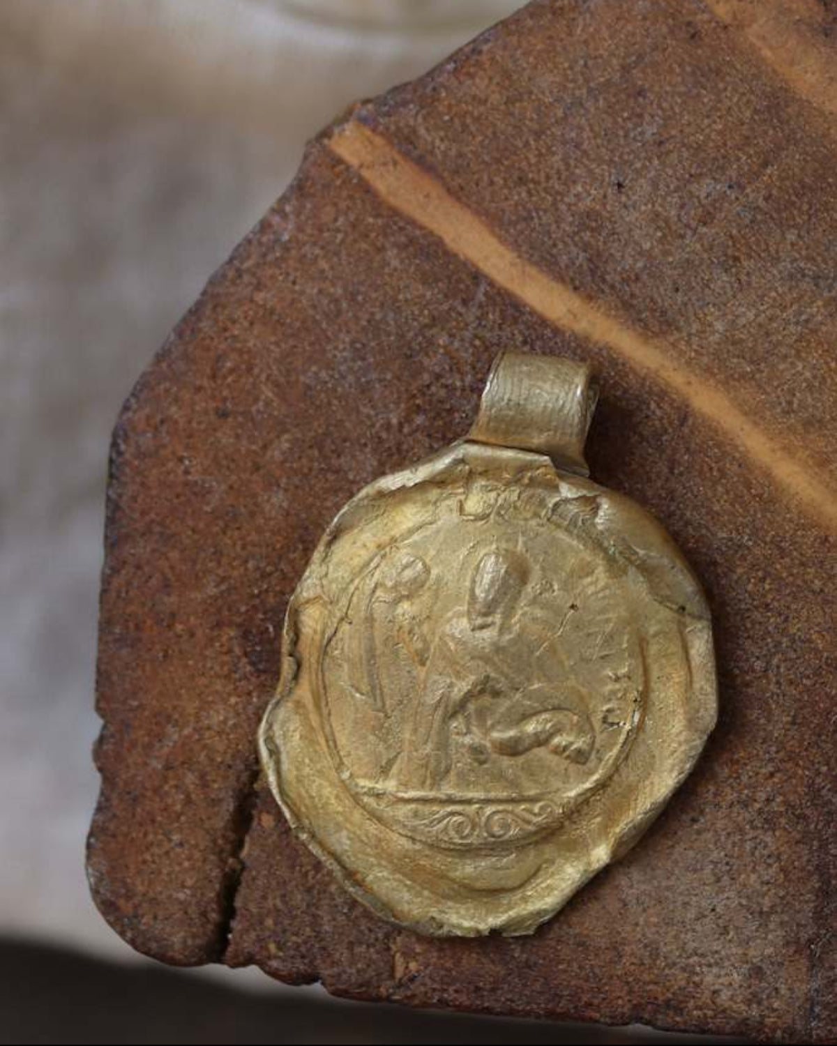 St. Matthew Pendant - Gilt Brass