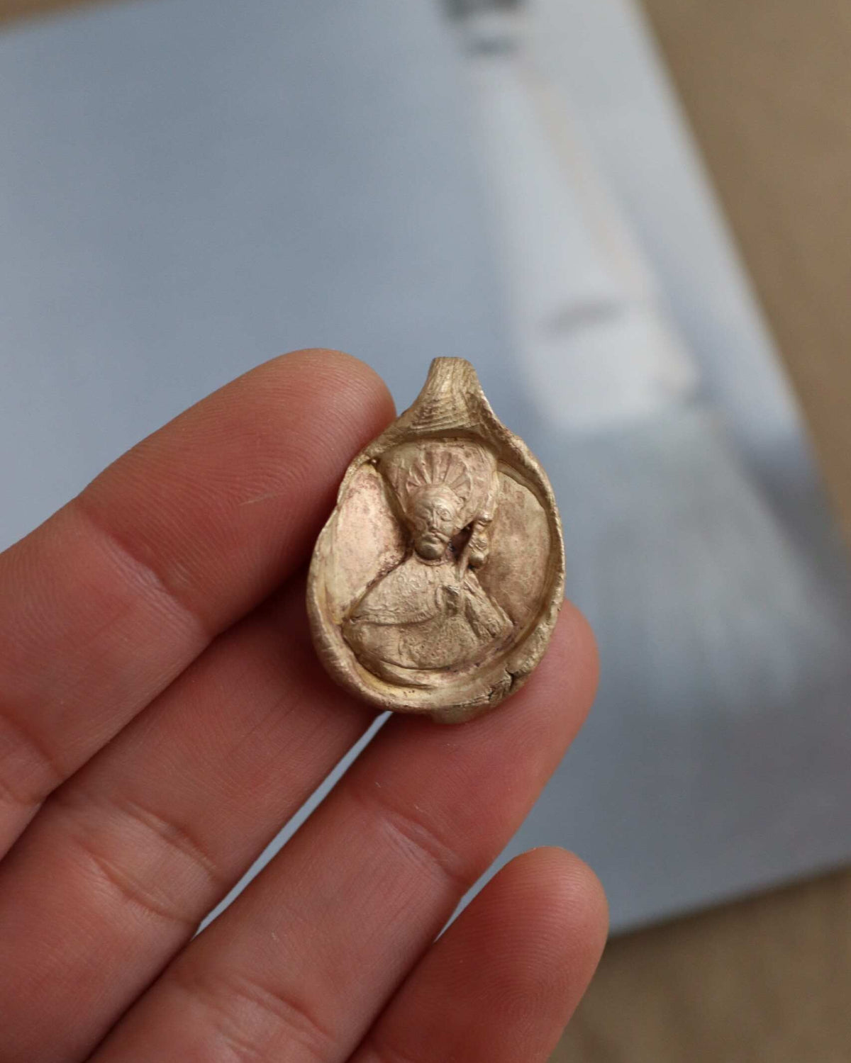 St. James the Apostle Pendant - gold-colored brass
