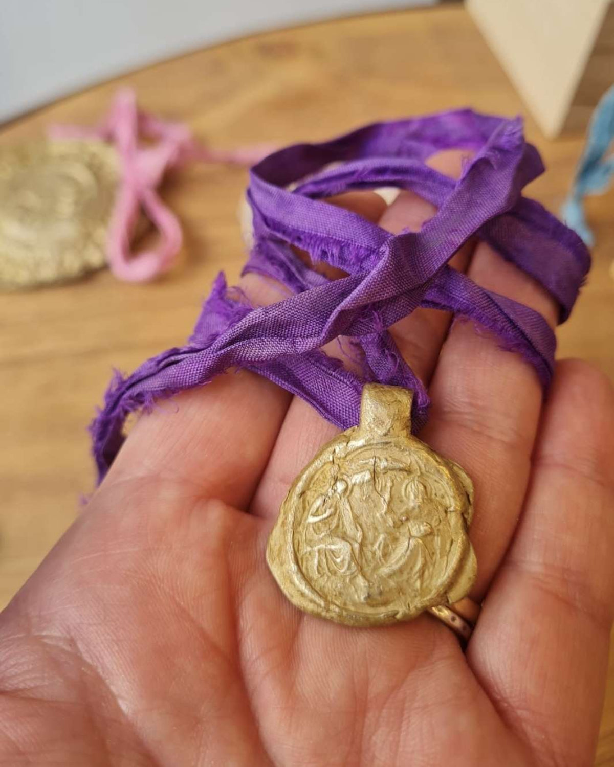 Holy Trinity Pendant - gold-colored brass