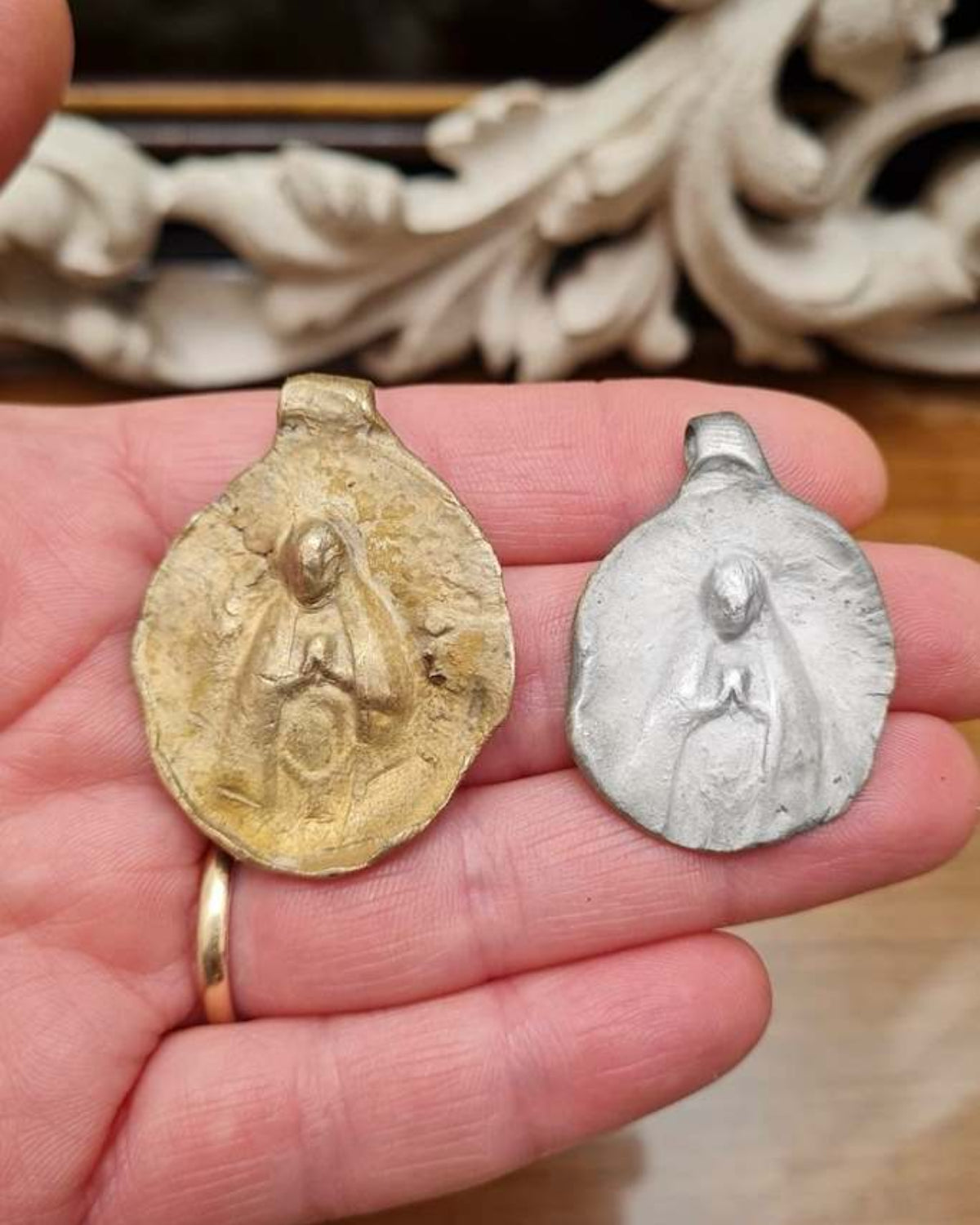 Virgin of Paloma Pendant - Gilt Brass