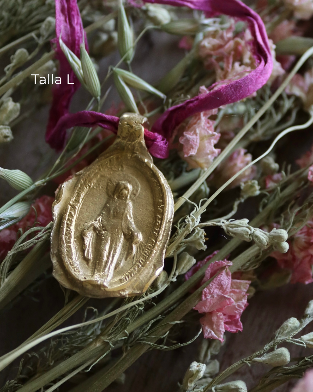 Virgen Milagrosa Colgante - Latón dorado