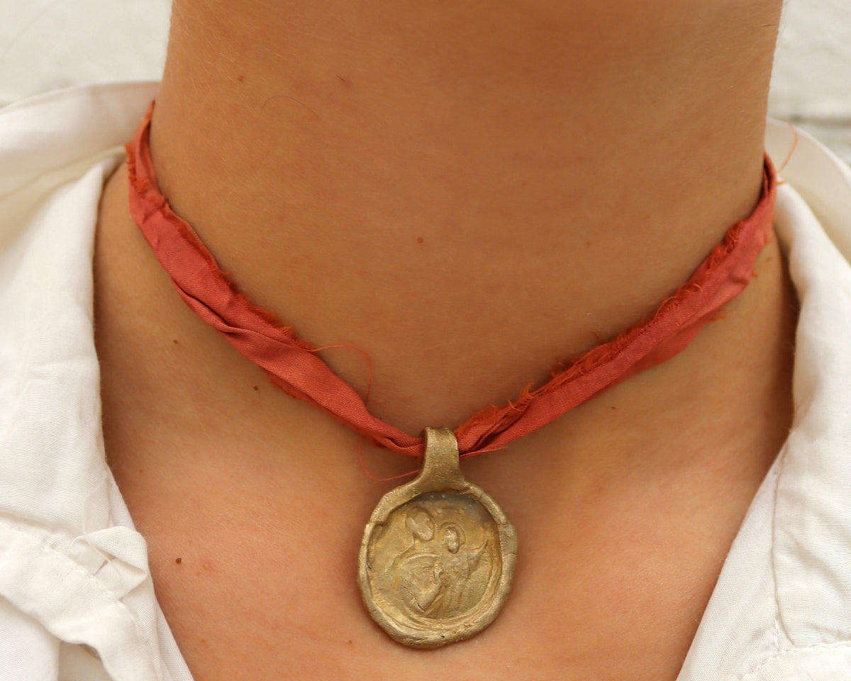 Saint Anne Pendant - Gold plated brass