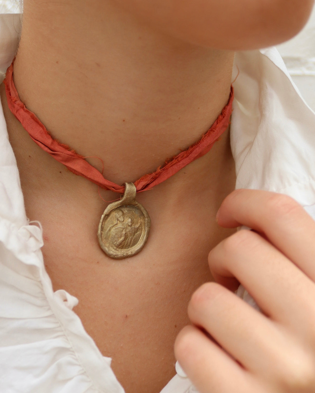 Saint Anne Pendant - Gold plated brass