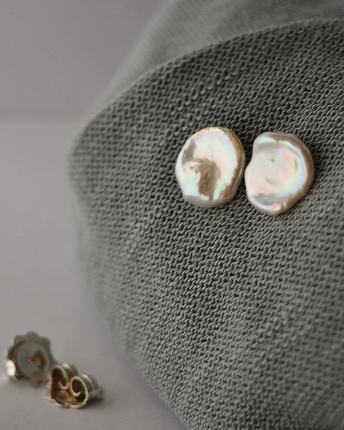 Flat Baroque Pearl Earrings