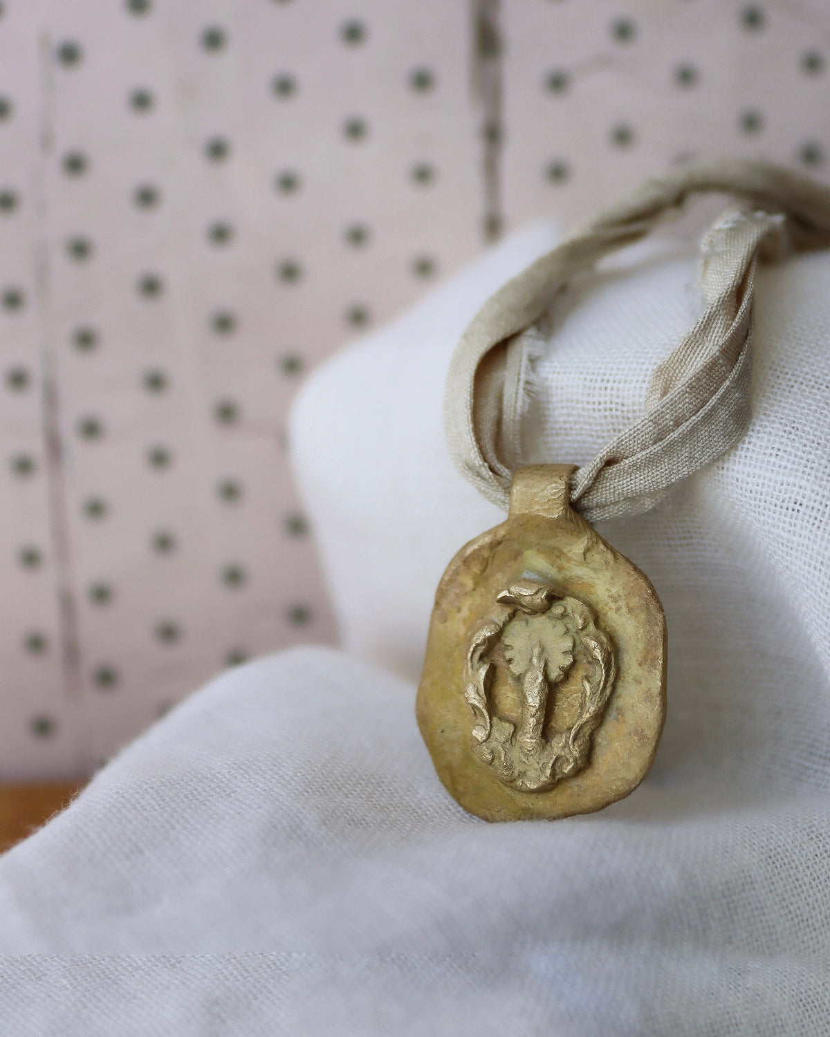 Virgin of the Pillar Pendant - Gold-plated brass