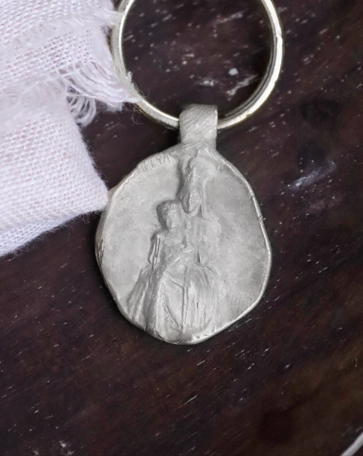 Virgen de Pompeya Llavero - Plata