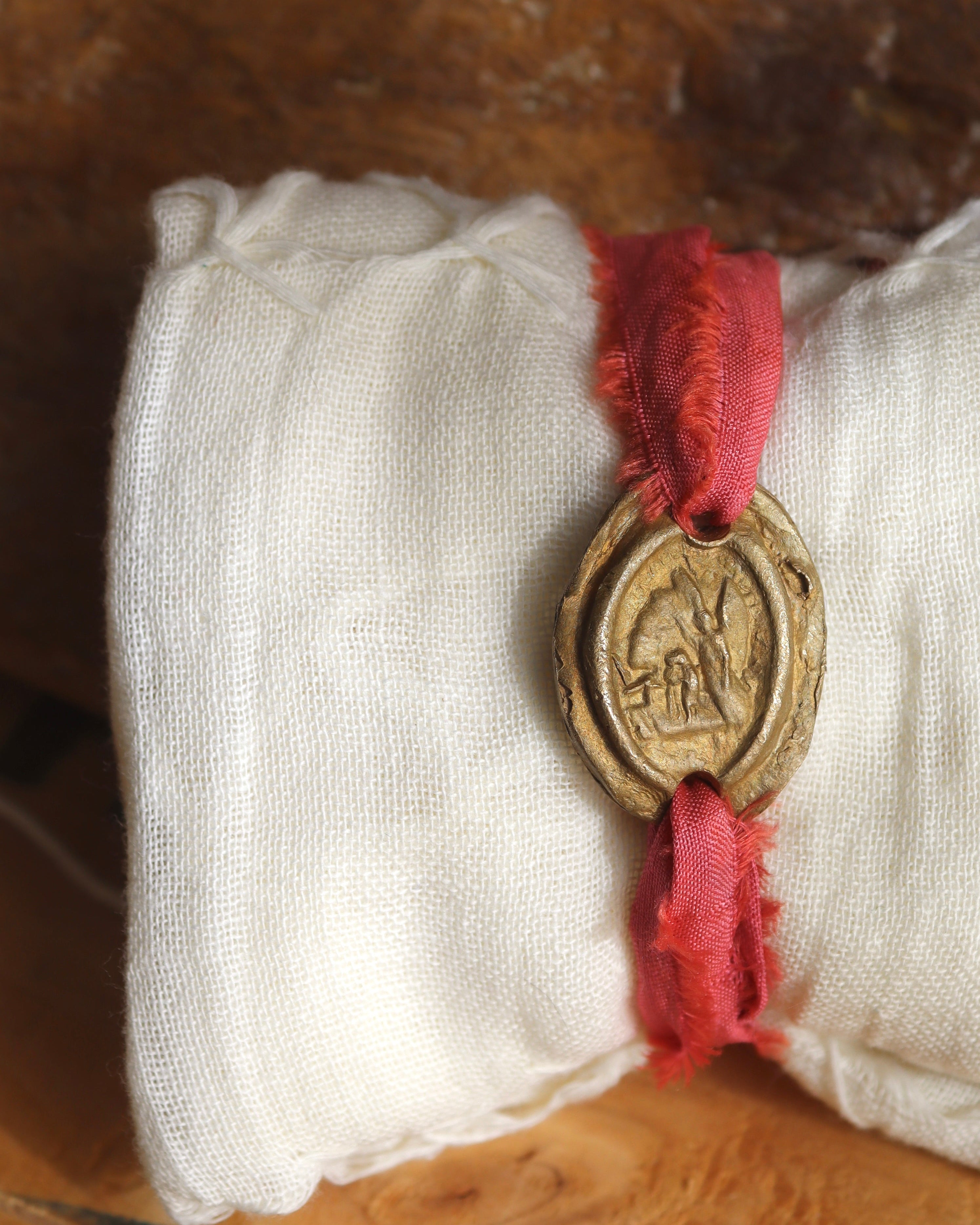 Arcángel San Rafael Pulsera - Latón dorado