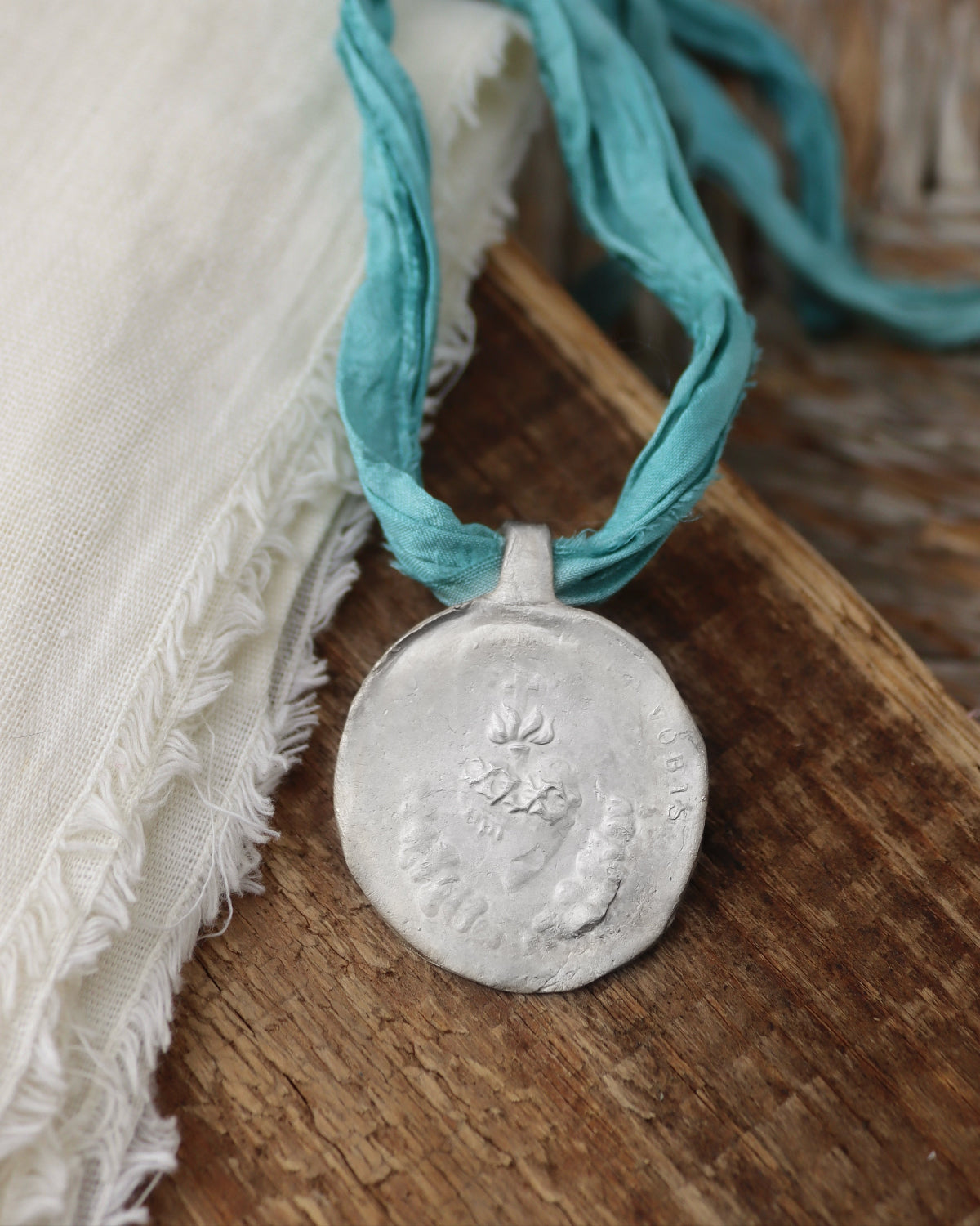 Sagrado Corazón de Jesús Colgante - Plata