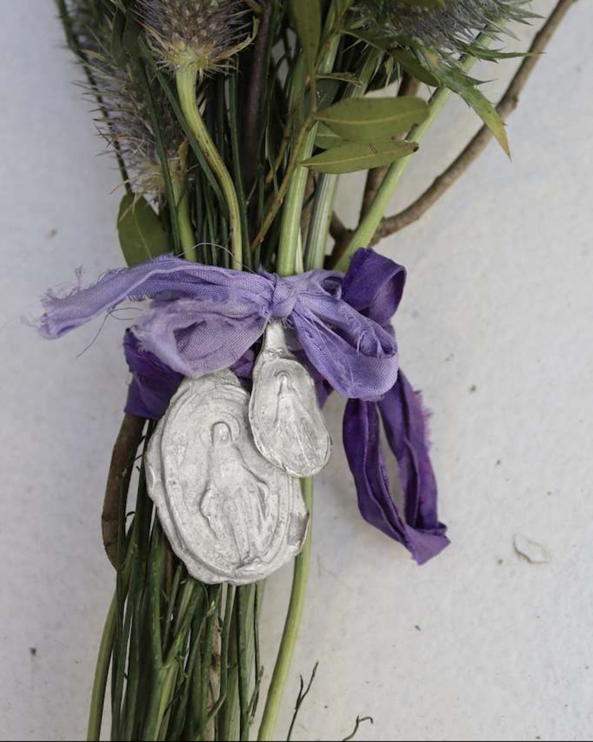 Virgen Milagrosa Ramo - Plata